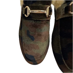Steve Madden Jill Damen-Pantoletten Camouflage Fell-Loafer Größe 6 Schuh neu mit Karton - Bild 1 von 8