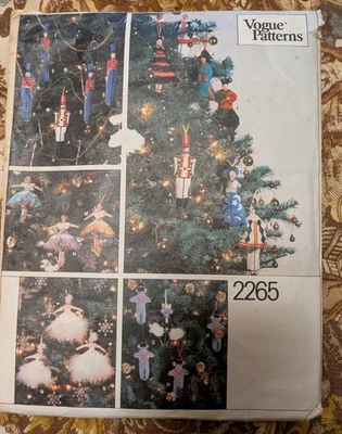 Vintage Vogue Pattern 2265 30 Nutcracker Ballet Christmas Ornaments, Uncut - Image 1 of 2