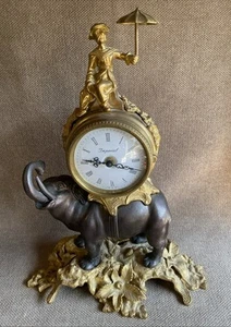 Imperial Italian Brevettato Bronze/Brass Metal Elephant Clock Made in Italy - Picture 1 of 24