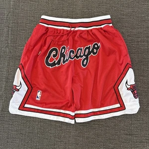Vintage Just Don Chicago Bulls 1997-98 Basketball Shorts Large USA Spell Out - Picture 1 of 13