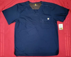 Carhartt Rugged Flex V-Neck Shirttail Scrub Navy Mens Medium New with Tag! - Bild 1 von 8