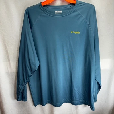 Columbia PFG Long Sleeve Fishing Shirt Men's XXL 2X Blue Sun Protection - Image 1 of 4