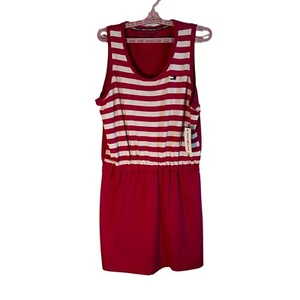 Tommy Hilfiger Sport Stripe Tank Dress Elasticized Waist Red/White Large - Picture 1 of 9
