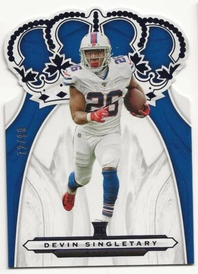 2019 Panini Chronicles Crown Royale Devin Singletary 72/99 Die-Cut #CR-23 - Image 1 of 2