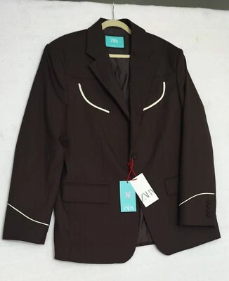 NWT ZARA Harry Lambert Contrast Suit Jacket Brown 1564/117/714 42usa(EUR 52 - Image 1 of 4