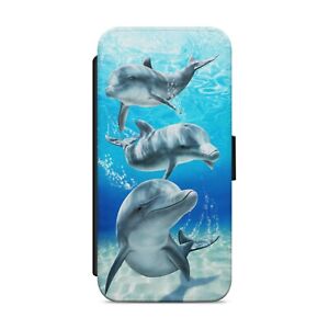 Dolphin Print Dolphins Ocean Flip Wallet Phone Case Cover For Huawei P30