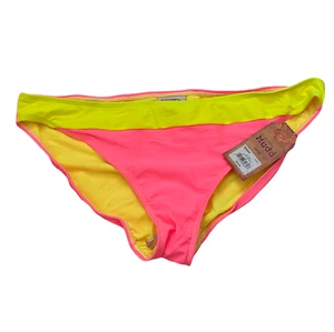 NEW Mudd Womens Bikini Bottoms Swimsuit size L Neon Pink Full Coverage - Picture 1 of 3