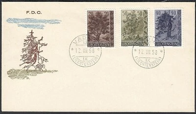 Liechtenstein 1958 - FDC. Mi Nr.: 371/373. Theme: Trees....(VG) MV-10955 - Image 1 of 2