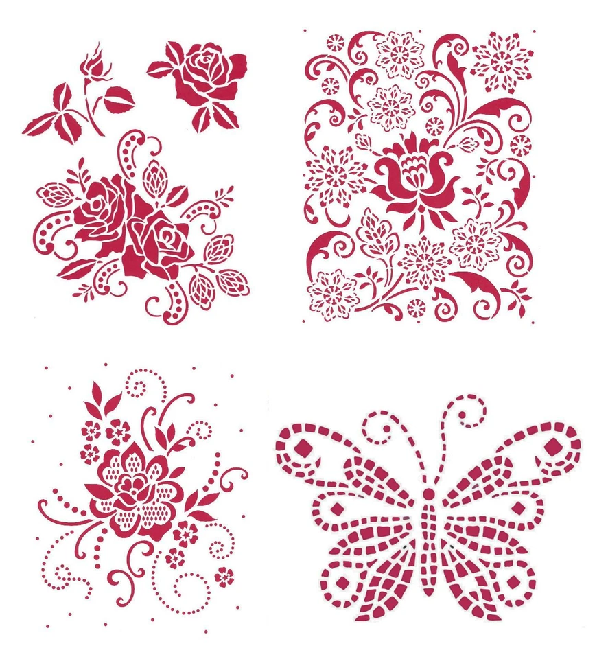 Schablone Blüten Ranken, 20x25 cm oder A5 zum Auftragen von Farbe, Viva Decor  - Bild 1 von 1