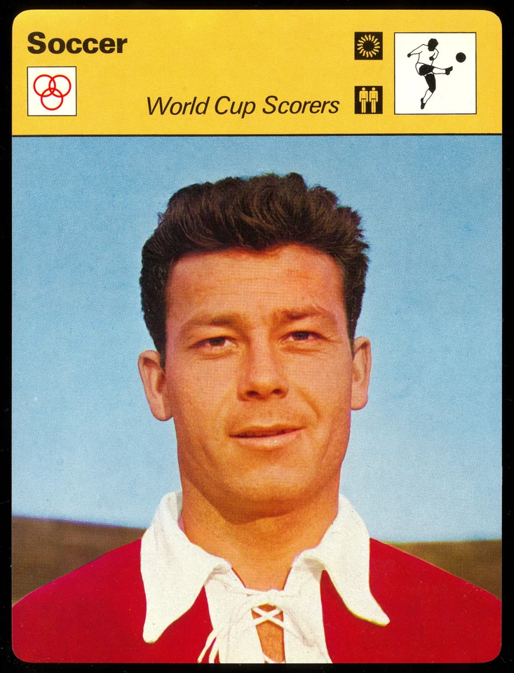 1977-79 SPORTSCASTER 1958 WORLD CUP FRANCE JUST FONTAINE Football Soccer NM Card - Image 1 of 1