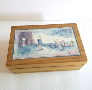 Vintage Disney Classic Winnie The Pooh Charpente Hinged Wood Box RARE - Picture 1 of 13