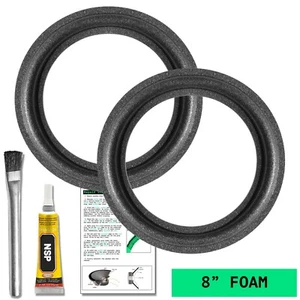 North Speaker Parts 8" Foam Woofer Speaker Light Surrounds Repair Kit Glue UK - Picture 1 of 6