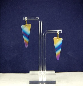 TITANIUM EARRINGS MADE WITH ELECTRICITY BY HAND BY SELLER HYPOALLERGENIC - Picture 1 of 1