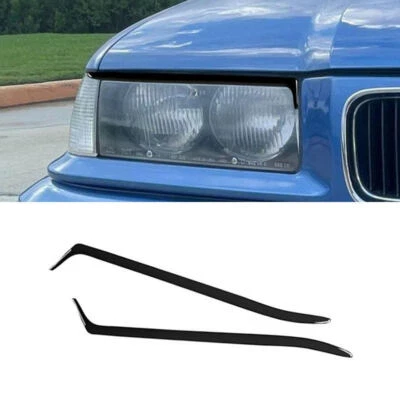 Pair Black Interior Front Headlight Eyebrow Cover For BMW 3 Series E36 1992-1998 — 第 1/4 张图片