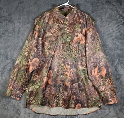 True Timber Camo Shirt Men 3XL Brown Leafy 3D Hunting Lightweight Vented - Image 1 of 4