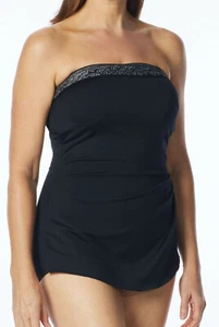 Roxanne E16214 10 34D schwarz Ethno Stimmung bügelloser Einteiler Badeanzug neu ohne Etikett - Bild 1 von 2