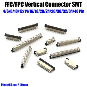 Conector FPC 0.5/1.0mm Paso Vertical Parche Tipo FFC Cable Plano Enchufe 4-40 Pin - Imagen 1 de 38