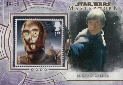 Star Wars Masterworks 2018, Luke Skywalker S-CSPurple Stamp Relic Card #46/50 - Image 1 of 2