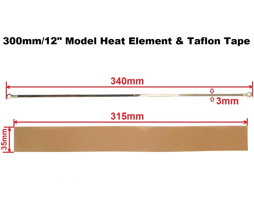 3mm Width Heat Element & Tape for 300mm/30cm/12" Impulse Heat Sealer Machine - Image 1 of 1