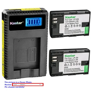 Kastar Battery LCD Charger for Canon LP-E6 LP-E6N LC-E6E & Canon EOS 5D Mark II - Picture 1 of 11