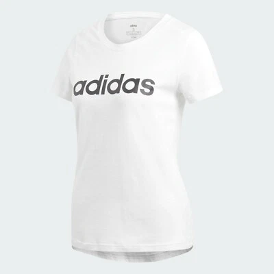 ADIDAS WOMEN'S ESSENTIALS LINEAR SLIM T SHIRT WHITE SZ SMALL BRAND NEW  - image 1 of 4