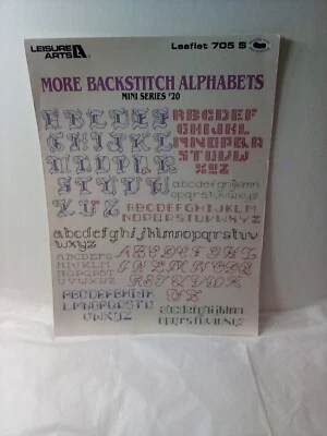 Leisure Arts 20 More Backstitch Alphabets Leaflet 705 Mini Series #20 - Image 1 of 4