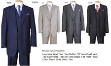 Men's 2-Button Tone On Tone Striped Fashion Suit 3-pc w/Vest Classic Fit