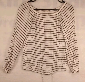 Top Altar'd State para mujer pequeño blanco negro a rayas atado inferior - Imagen 1 de 7