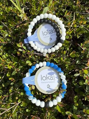 Lokai Bracelets Set Of 3 Black&White Ocean Size L - Image 1 of 3