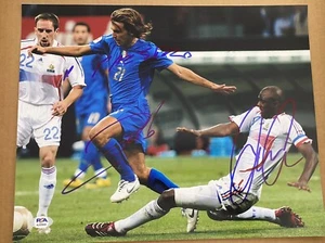 Andrea Pirlo Patrick Vieira Signed PSA Autograph 11x14 Photo Italy France 2006 - Picture 1 of 5