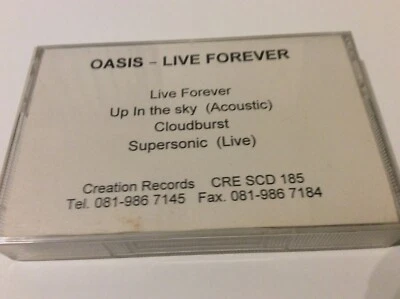 Oasis live forever - Ultra rare 1994 Creation Records promo cassette prerelease - Image 1 of 4