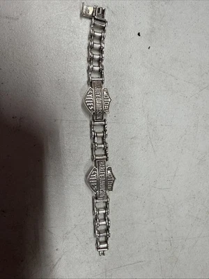Pulseira de elos de corrente para motociclista Harley Davidson 0,925 esterlina PESADA 100g!! - Imagem 1 de 4