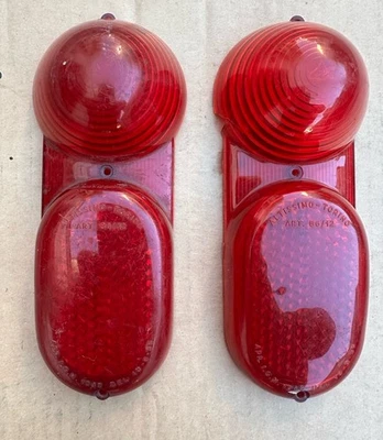 PLASTICHE GEMME FANALI FARI POSTERIORI FIAT 1100 103 Tv BAULETTO REAR LIGHT GEMS - Immagine 1 di 4