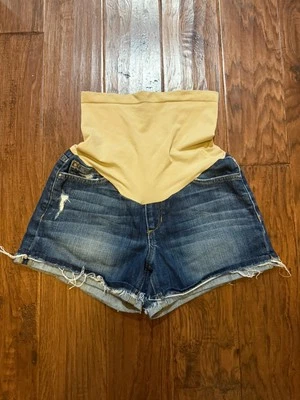 JOE'S JEANS MATERNITY DENIM CUTOFF SHORTS Collectors Edition  27 3.5 Full Belly - Image 1 of 4