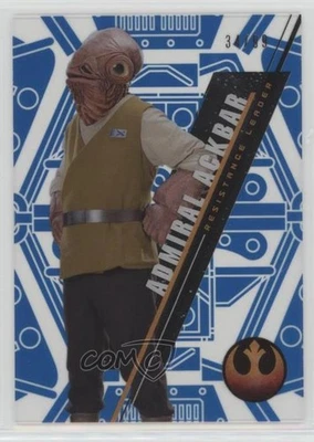 2016 Star Wars High Tek Pattern 1 Blue Rainbow Foil 34/99 Admiral Ackbar 0ad - Image 1 of 3