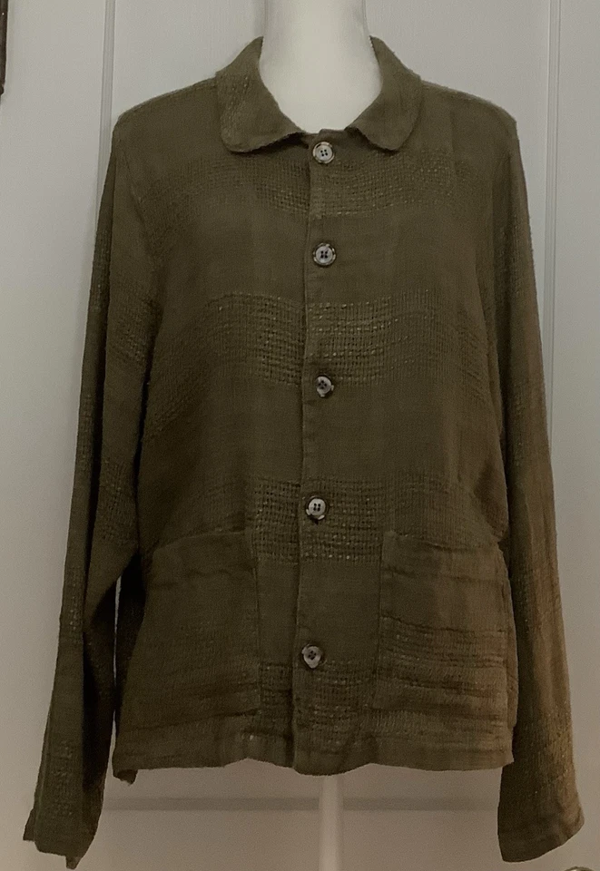 Chaqueta De Colección CP Shades Sausalito Lagenlook Para Mujer Talla LM Verde Larga Slv Botón Foto 1 de 4