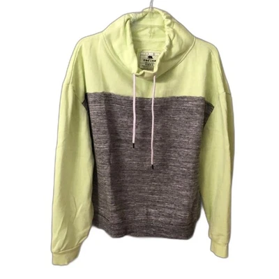 REFLEX XL SUPER SOFT MOCK NECK LONG SLEEVE HEATHER GREY CHARTREUSE SWEATSHIRT - Image 1 of 4