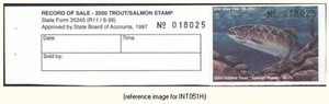 D2K Indiana Trout Stamp 2000-1 $6.75 Hunter w/tab - Picture 1 of 1