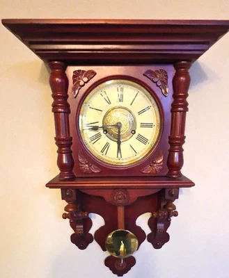 NICE FREE SWINGER 31-DAY WALL CLOCK RUNS, KEEPS TIME, STRIKES HOUR & HALF-HOUR - Image 1 of 4