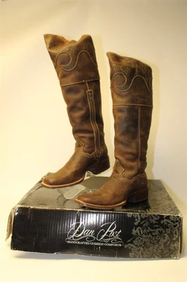 Botas Dan Post Tallulah 18" Cuero Tostado Envejecido Puntera Cuadrada Talla 7.5 M DP4889 Foto 1 de 4