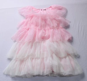 Sarabanda Girl's Ruffles Pleated Light Tulle Dress BL1 Pink Size 7A NWT - Picture 1 of 3