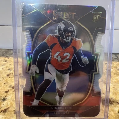 2022 Panini Select Nik Bonitto RC Black & Red Prizm Die-Cut #25 - Image 1 of 2