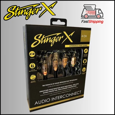 Stinger XI3417 / X3 SERIES - 4 CHANNEL RCA INTERCONNECT CABLES - 17 FT   *NEW* - Image 1 of 4