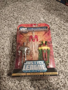 Justice League Unlimited Cyborg Plastic Man Mister Miracle Figur Pack Neu DC  - Bild 1 von 4