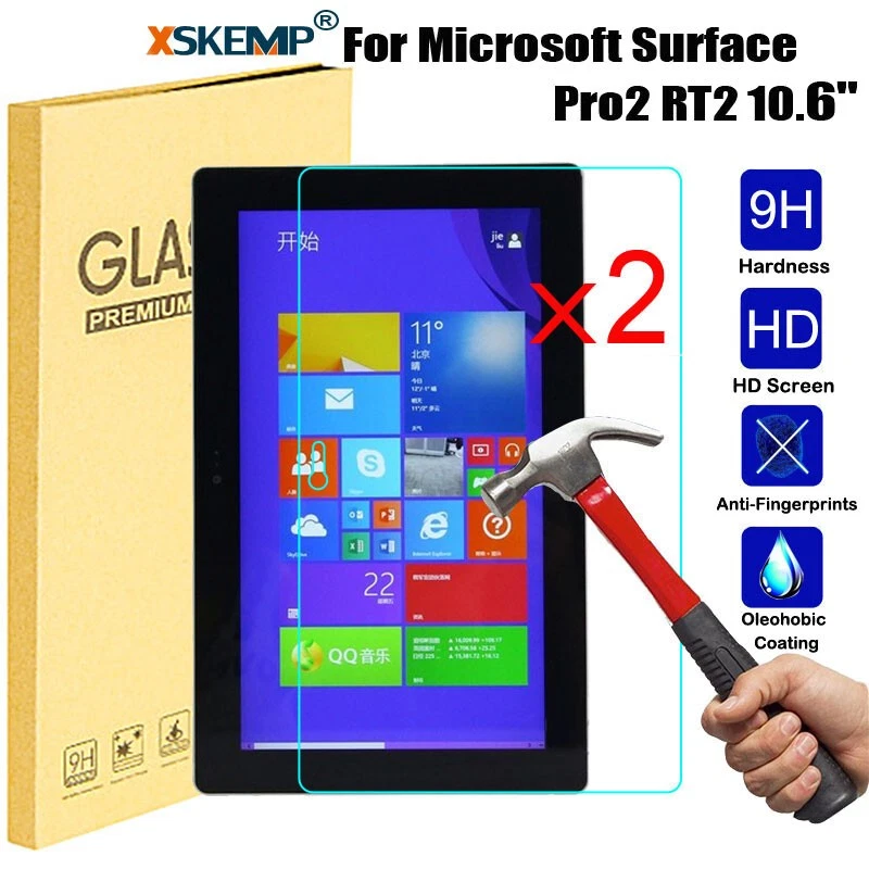 2Pcs For Microsoft Surface Pro 2 / Pro 4 5 6 7 Tempered Glass Screen Protector - Image 1 of 4