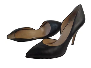 Bomba D'Orsay Cuero Negro CHARLOTTE OLYMPIA EUR 40 EE. UU. 10 M con tacón de aguja - Imagen 1 de 9