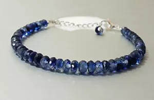 Bracciale con perle in argento sterling 925 con gemme rondelle sfaccettate co... - Foto 1 di 4