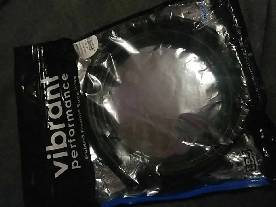 Vibrant Braided Flex Hose Black Nylon -8 AN 5 Foot Roll - Image 1 of 1