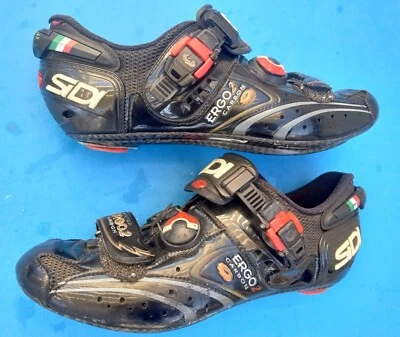 SiDi Ergo 2 Carbon 41 EU / US 7.5 男式公路鞋黑色网眼 3 螺栓意大利 — 第 1/4 张图片