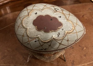 Ostereier Holzmetall,handbemalt,alt, Aufsteller,Ei,Ostern XL Deko,15x14x10cm - Bild 1 von 13